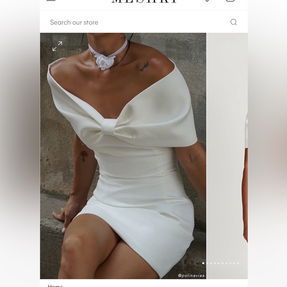 Meshki white bow dress